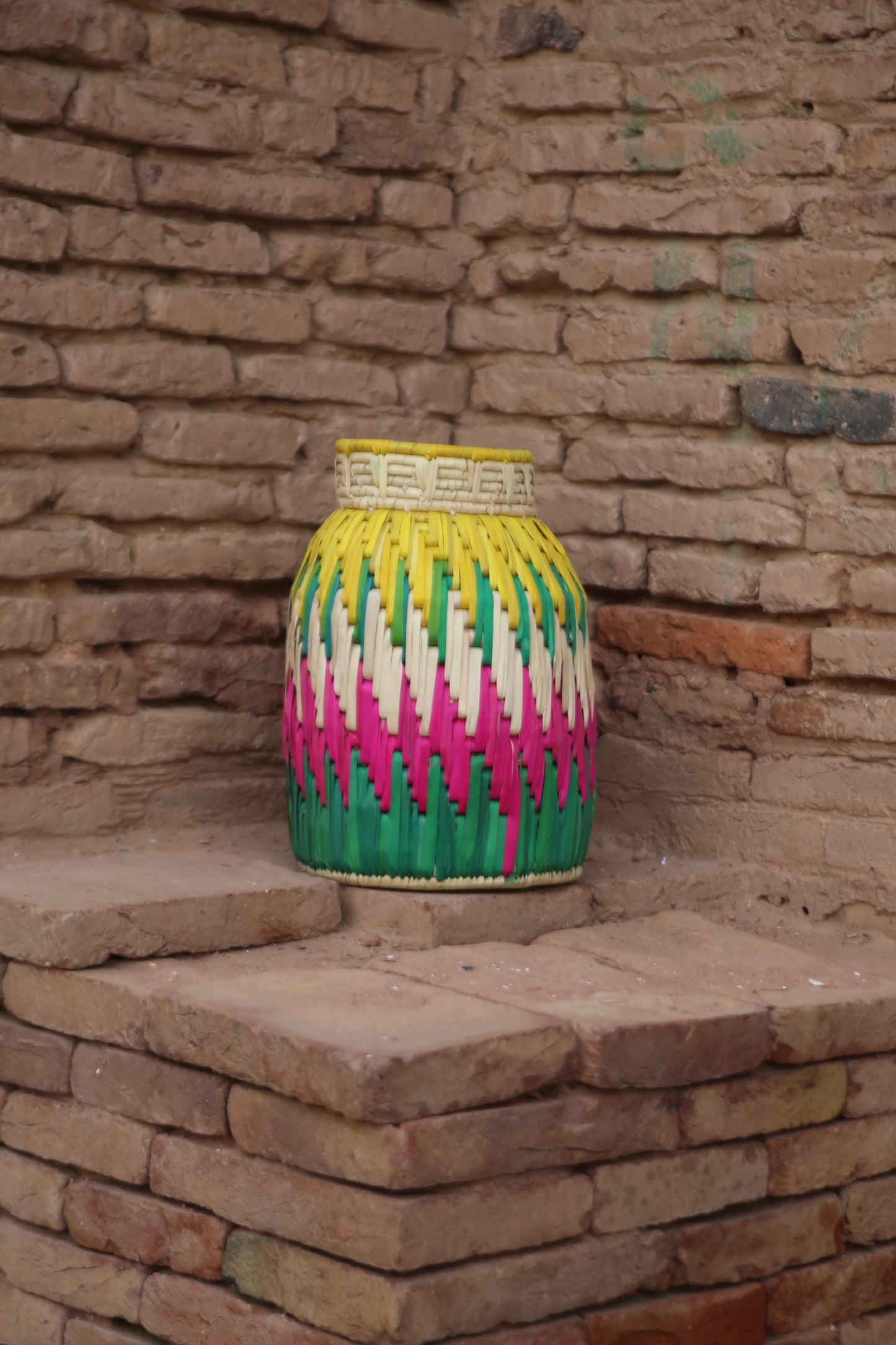 Vibrant Handwoven Decor Pot