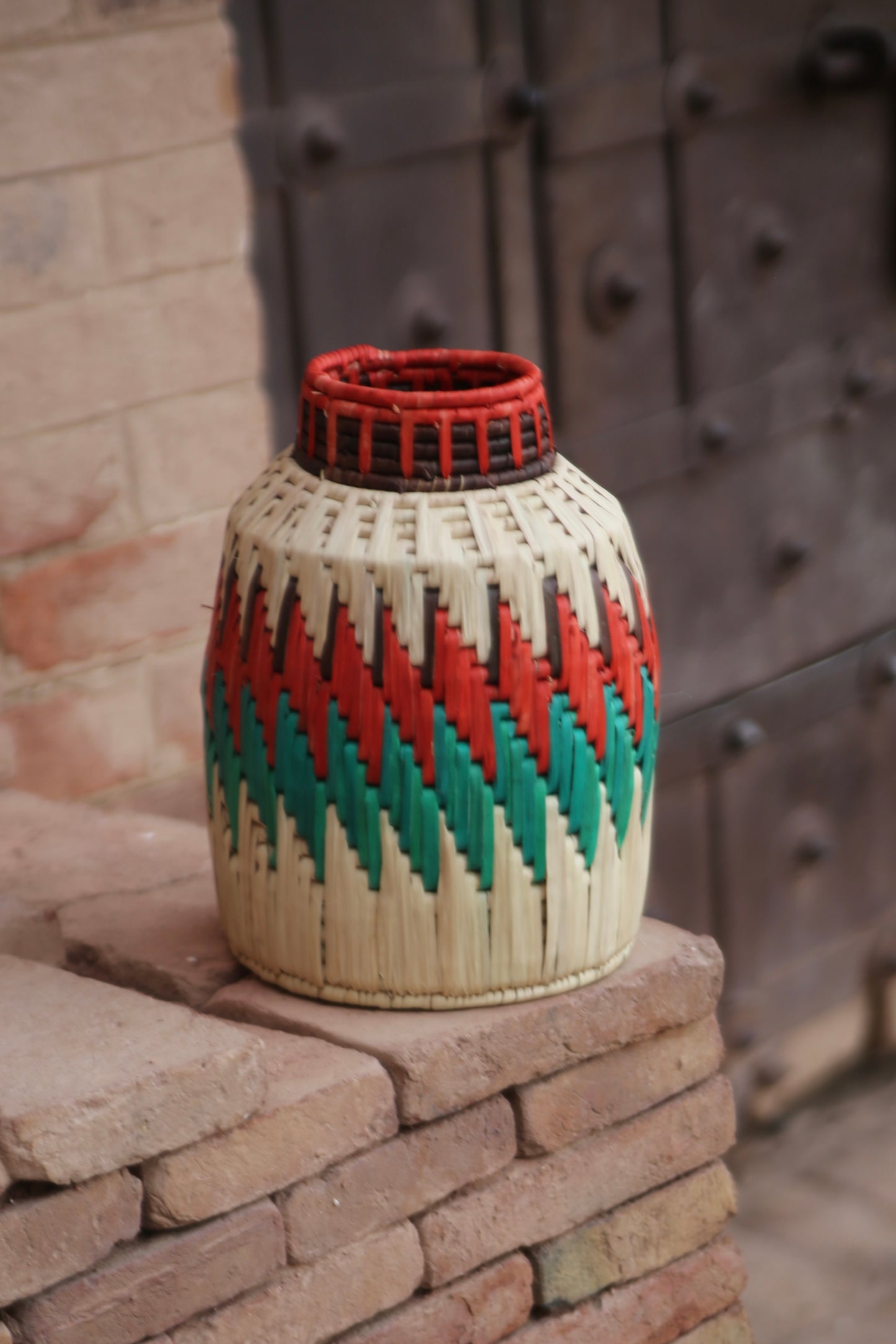 Vibrant Handwoven Decor Pot